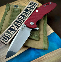 Hinderer XM-18 3.5 Spanto Battle Bronze Ti  Red G10 Stonewashed S45VN Blade