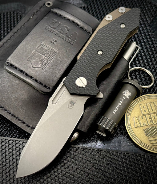 Hinderer Half Track Slicer Gen 2 Black G10 Battle Bronze Ti and Working Finish Magnacut Blade
