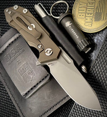 Hinderer Half Track Harpoon Slicer Gen 2 Black G10 Battle Bronze Ti and Working Finish Magnacut Blade - USA MB