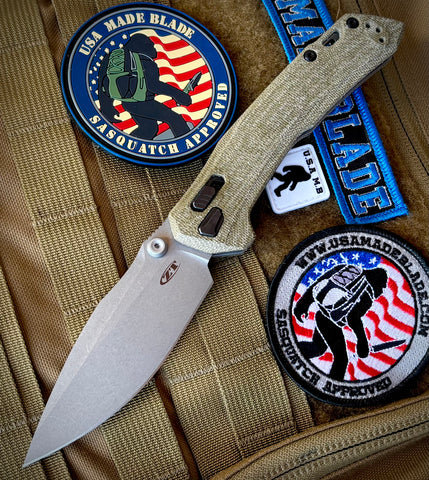 ZT0203GRM390 Sprint Run Duralock with Olive Drab Canvas Micarta and M390 Blade