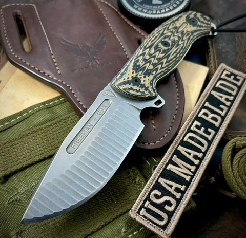 Freeman 4" Gen II Fixed Blade with Magnacut Steel Blade and Black/FDE G10