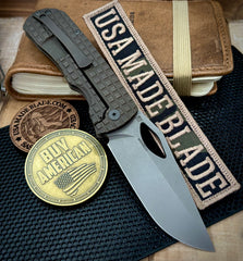 McNees Knives Little Dixon Atomic Bronze Frag Ti with 3.25" Magnacut Stonewashed Blade and Stonewashed Ti Hardware