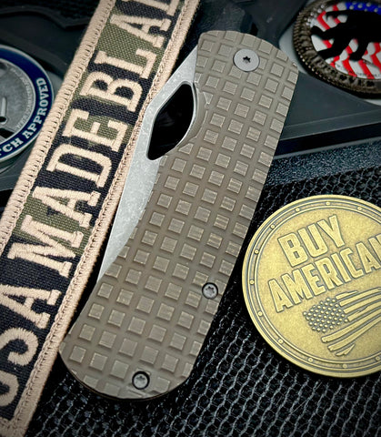 McNees Knives Little Dixon Atomic Bronzed Frag Ti with 3.25" Stonewashed Magnacut Blade and Stonewashed Ti Hardware