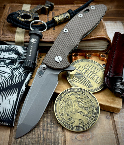 Hinderer XM-18 3.5 Spanto Battle Green Ti FDE G10 Working Finish Magnacut Blade