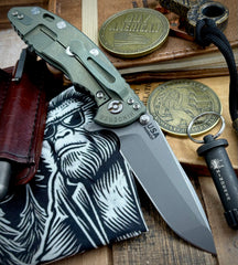 Hinderer XM-18 3.5 Spanto Battle Green Ti Blue/Black G10 Working Finish Magnacut Blade