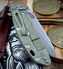 Hinderer XM-18 3.5 Spanto Battle Green Ti FDE G10 Working Finish Magnacut Blade