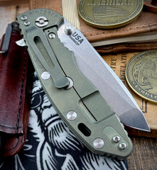 Hinderer XM-18 3.5 Spanto Battle Green Ti Black G10 Stonewashed Magnacut Blade