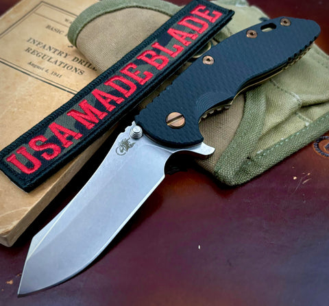 Bronzed Out Hinderer XM-18 3.5 Skinner Bronze Anodized Ti Black G10 Stonewashed S45VN Blade Bronze Heat Ano Hardware