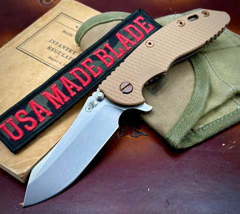 Bronzed Out Hinderer XM-18 3.5 Skinner Bronze Anodized Ti Coyote G10 Stonewashed S45VN Blade Bronze Heat Ano Hardware