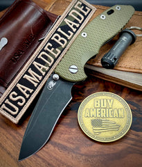 Hinderer XM-18 3.5" Recurve Non-flipper OD Green G10 Battle Black Ti Battle Black Magnacut Blade