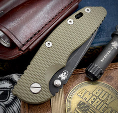Hinderer XM-18 3.5" Recurve Non-flipper OD Green G10 Battle Black Ti Battle Black Magnacut Blade