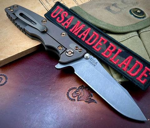 Battle Bronzed Out Hinderer Eklipse 3.5" Spearpoint Battle Bronze Ti OD G10 Working Finish S45VN Heat Ano Bronzed Out HW