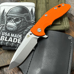 Hinderer XM-18 3.5 Spanto Bronze Ti Orange G10 Stonewashed 20CV Blade