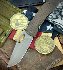 McNees Knives Dixon Full Ti Atomic Bronze Shockwave Ti with 3.75" Magnacut Stonewashed Blade and Stonewashed Hardware - USA MB