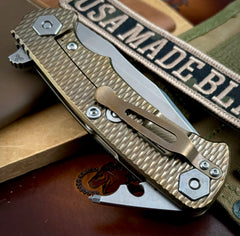 Project X Black G10 Bronze Ti with Stonewashed S45 Clip Point Blade - USA MB