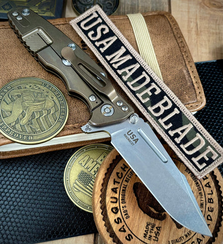 Hinderer Eklipse 3.5" Skinny Fullered Harpoon Spearpoint Black G10 Bronze Ti Stonewashed Magnacut Blade - USA MB