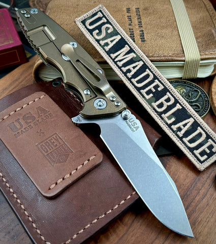 Hinderer Eklipse 3.5" Skinny Hollow Ground Slicer OD Green G10 Bronze Ti Stonewashed Magnacut Blade - USA MB
