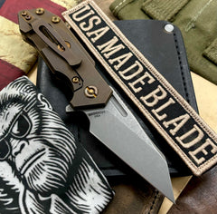 Battle Bronzed Out Wharnie Hinderer Half Track Gen 2 Black G10 Anodized Working Finish Ti with Working Finish Magnacut Blade and Bronzed Out HW