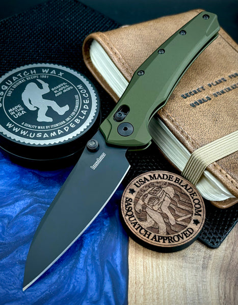 NEW Kershaw BareKnuckle Duralock 6777 OD Green Aluminum Handles and Black PVD Magnacut Blade