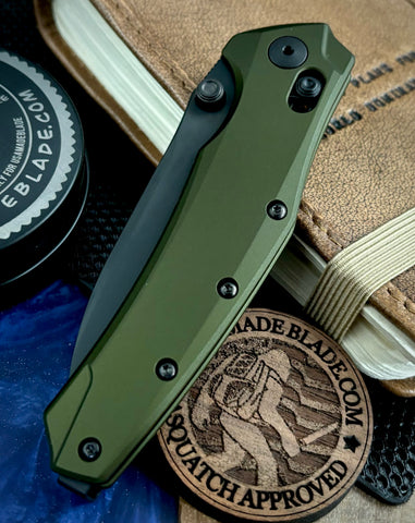 NEW Kershaw BareKnuckle Duralock 6777 OD Green Aluminum Handles and Black PVD Magnacut Blade