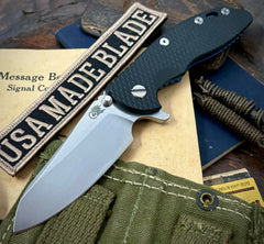 Hinderer XM-18 3.5 Sheepsfoot Battle Blue Ti Black G10 Stonewashed S45VN