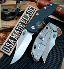 Hinderer XM-18 3.5 Non Flipper Bowie Bead Blast Ti Black G10 Stonewashed Magnacut Blade