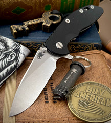 Hinderer XM-18 3.5" Hollow Ground Slicer Working Finish Ti Black G10 Magnacut Stonewashed Blade