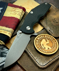 Hinderer Jurassic Slicer Black G10 Working Finish Ti Magnacut Working Finish Blade - USA MB