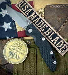 Hinderer XM-18 3.0" Bowie Non-Flipper OD Black G10 Battle Bronze Ti with Working Finish 20CV Blade - USA MB