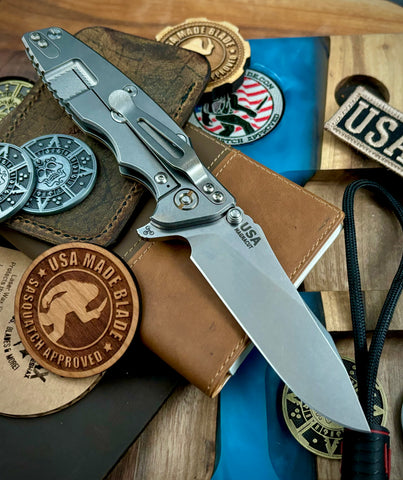 Hinderer Eklipse 3.5" Skinny Hollow Ground Slicer Coyote G10 Stonewashed Ti Stonewashed Magnacut Blade
