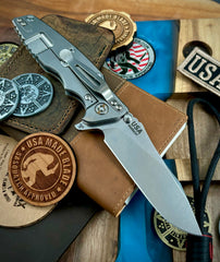 Hinderer Eklipse 3.5" Skinny Hollow Ground Slicer Coyote G10 Stonewashed Ti Stonewashed Magnacut Blade