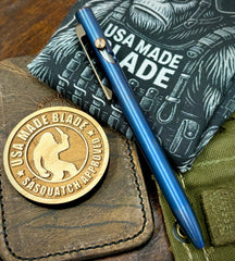 Blue Polished Bronze Tactile Turn Slim Titanium Bolt Action Pen Short 5.1"