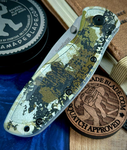 NEW Kershaw BLUR 1670KC Kings CAMO Handles with 14C28N Stonewashed Blade
