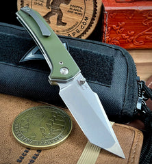 Bober Blades 5th Element heavy liner lock with OD Green G10, Ti Liners, and Magnacut Blade