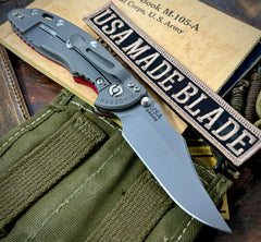 Hinderer XM-18 3.5 Non Flipper Bowie Working Finish Ti Red G10 Working Finish S45VN Blade