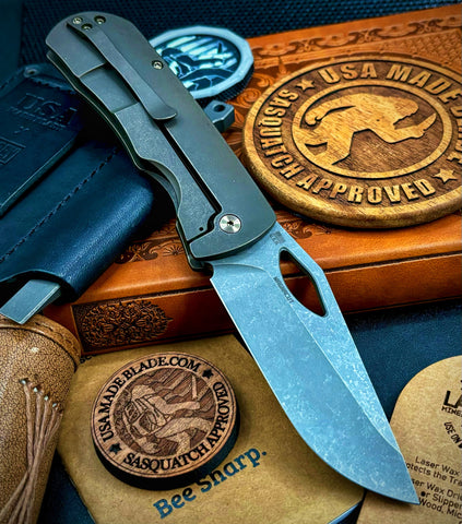 McNees Knives Dixon Full Ti Bronze Atomic Finish with 3.75" Magnacut Blade Bronze Ti HW - USA MB