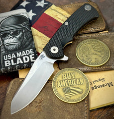 Project X Sheepsfoot Black G10 Bronze Ti with Stonewashed Magnacut Blade