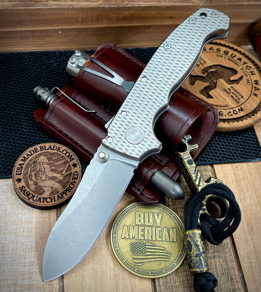 Demko AD20 Butcher Textured Ti with Shark Lock and Magnacut Blade