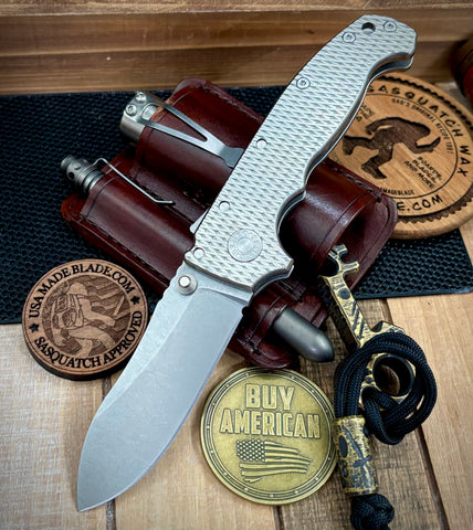 Demko AD20 Butcher Textured Ti with Shark Lock and Magnacut Blade