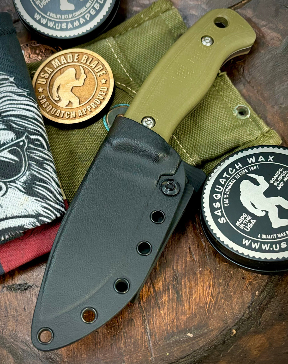 Defiant-7 Bullie with Bohler K110 Steel and OD Green G10 Handles - USA MB
