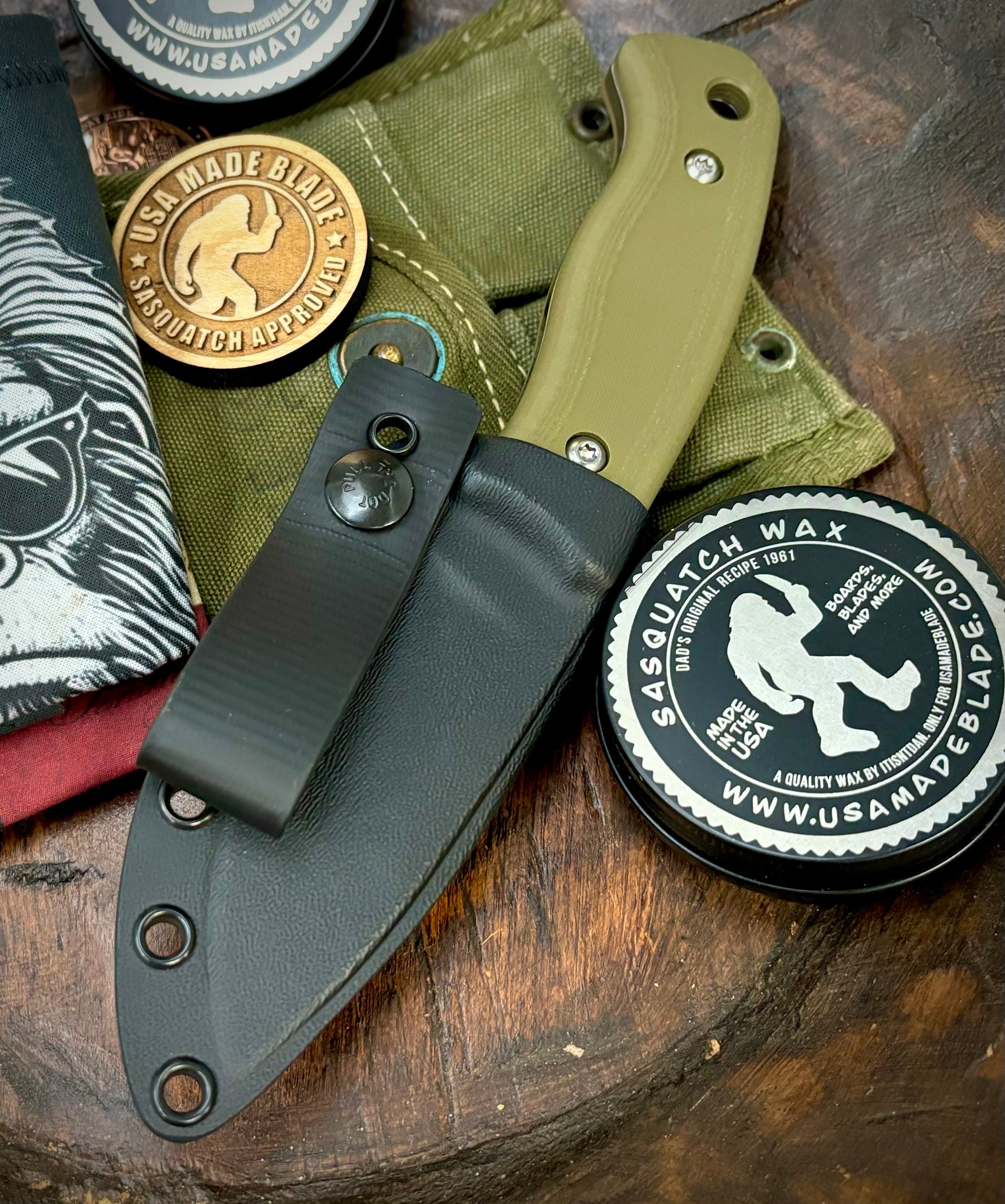 Defiant-7 Bullie with Bohler K110 Steel and OD Green G10 Handles - USA MB
