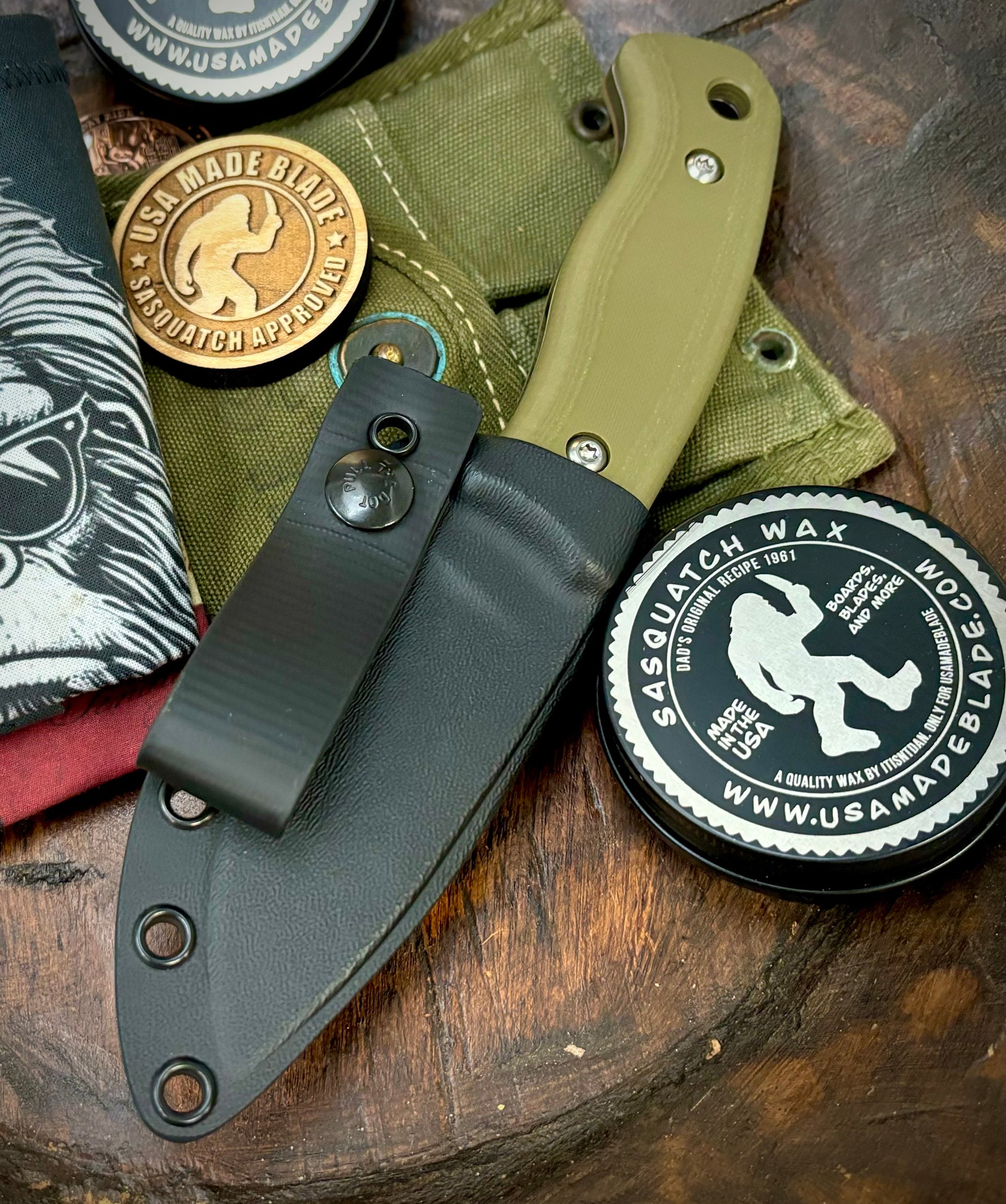 Defiant-7 Bullie with Bohler K110 Steel and OD Green G10 Handles - USA MB