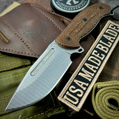 Freeman 4" Gen II Fixed Blade with Magnacut Steel Blade and Brown Burlap Micarta - USA MB