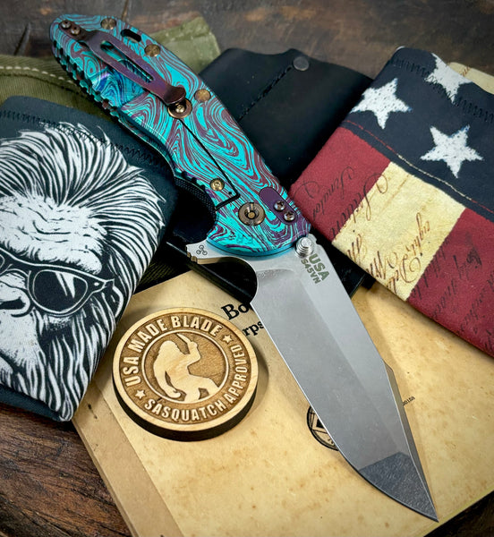 Toxic Ocean Anomascus Hinderer XM-24 Harpoon Spanto Black G10 Anodized Stonewashed Ti and S45VN Stonewashed Blade with Bronzed Out HW