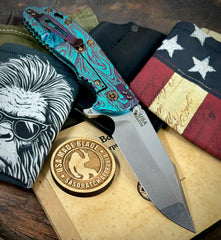 Toxic Ocean Anomascus Hinderer XM-24 Harpoon Spanto Black G10 Anodized Stonewashed Ti and S45VN Stonewashed Blade with Bronzed Out HW