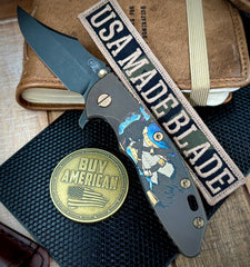 Colonial Squatch Vintage Hinderer XM-18 3.5 Bowie Full Ti with Parkerized 1095 Steel