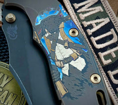Colonial Squatch Vintage Hinderer XM-18 3.5 Bowie Full Ti with Parkerized 1095 Steel