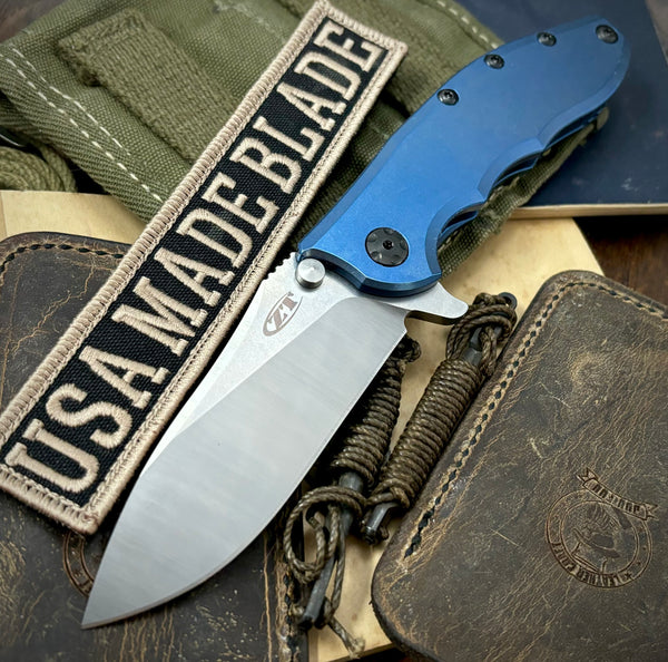 Zero Tolerance ZT0562TI Full Titanium Handles Magnacut Steel Carolina Blue Anodized