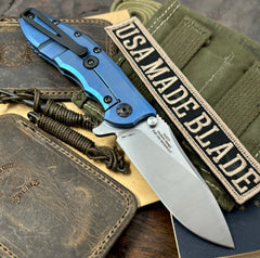 Zero Tolerance ZT0562TI Full Titanium Handles Magnacut Steel Carolina Blue Anodized