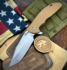 Chaos Squatch Hinderer XM-24 Harpoon Spanto Coyote G10 Bronze Ti and S45VN Stonewashed Blade
